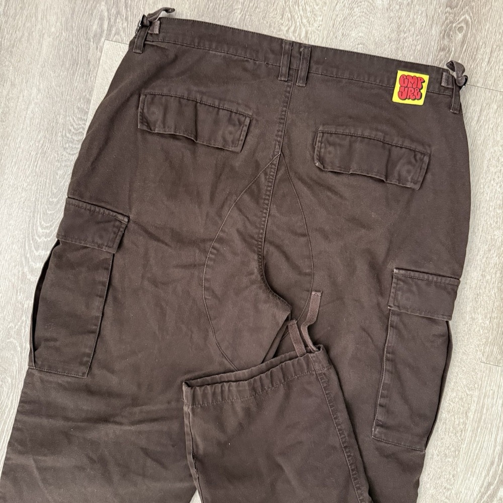 Empyre Relax Baggy Cargo Parachute Pants Men's 34x30 Brown Y2K Skater Stretch